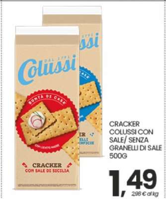 CRACKER COLUSSI CON SALE / SENZA GRANELLI DI SALE 500G