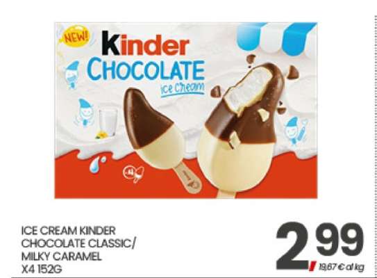 ICE CREAM KINDER CHOCOLATE CLASSIC/MILKY CARAMEL