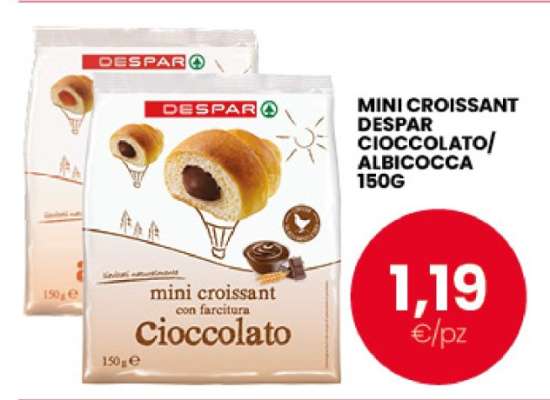 MINI CROISSANT DESPAR CIOCCOLATO/ALBICOCCA 150G