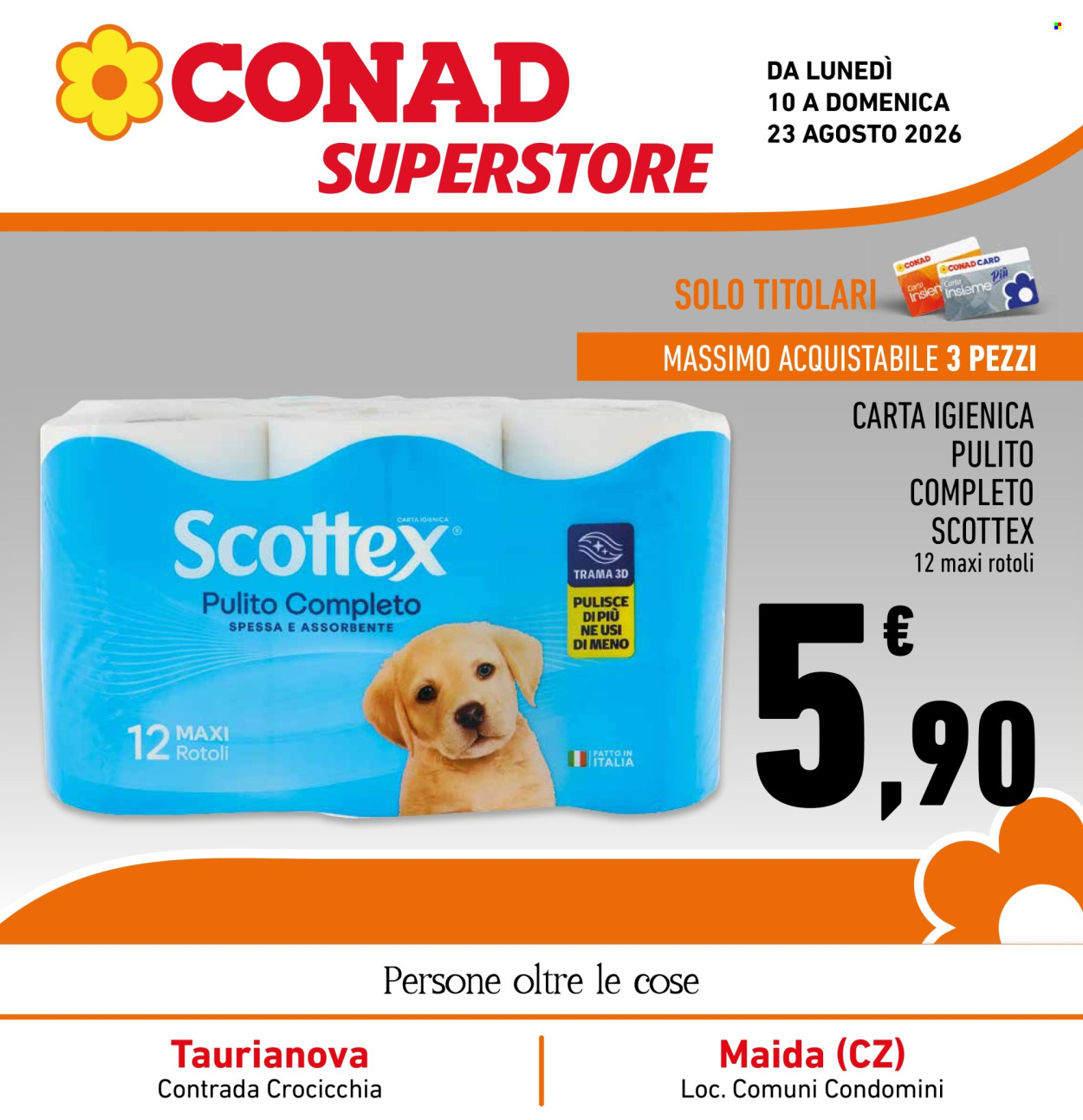 Volantino Conad Superstore - 10/8/2026 - 23/8/2026. Pagina 1