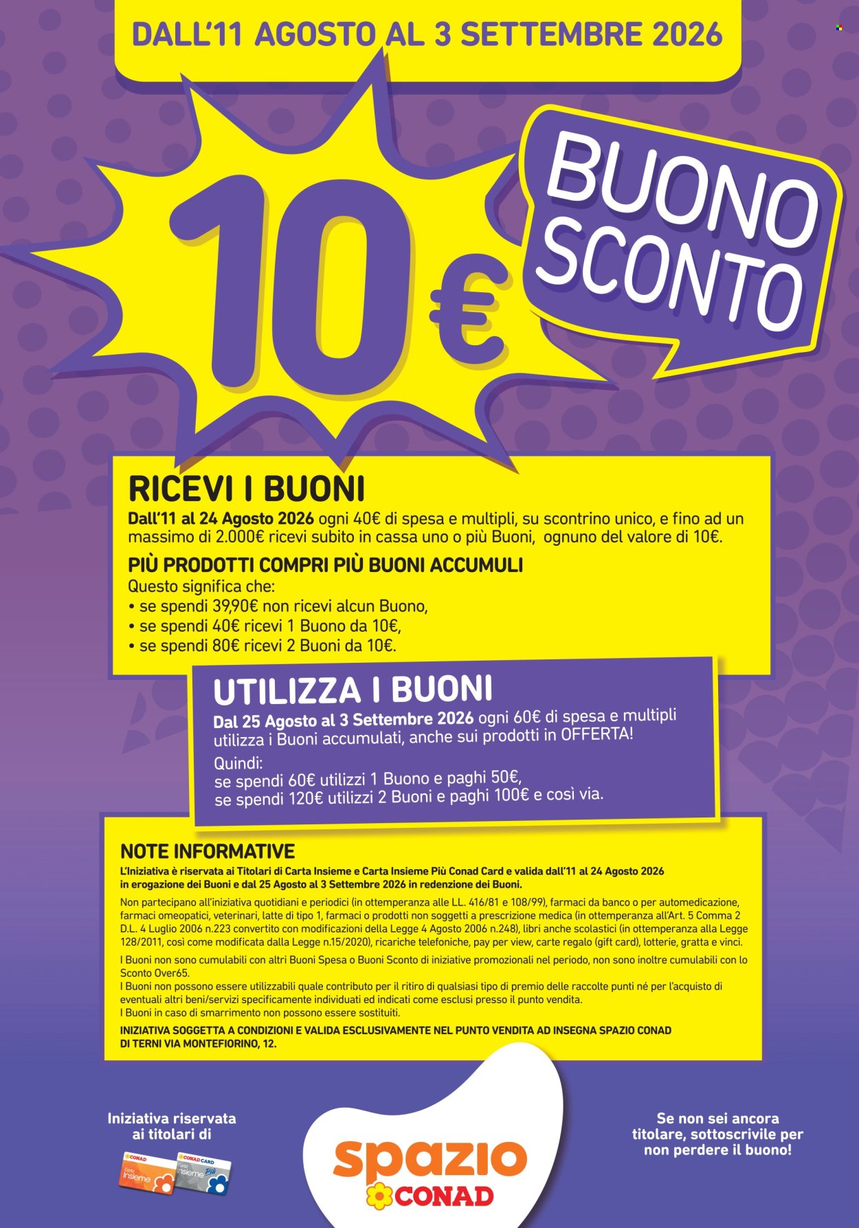 Volantino Spazio Conad - 11/8/2026 - 3/9/2026. Pagina 1