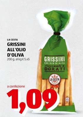 LA CESTA GRISSINI ALL'OLIO D'OLIVA