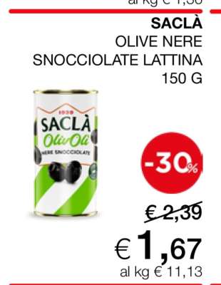 SACLÀ OLIVE NERE SNOCCIOLATE LATTINA