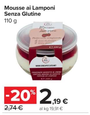 Mousse ai Lamponi Senza Glutine