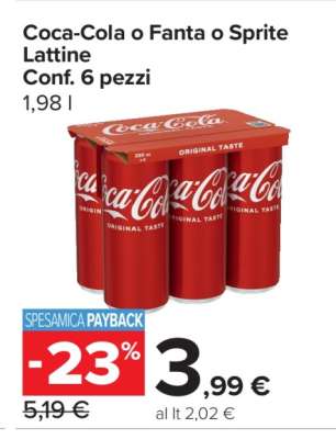 Coca-Cola o Fanta o Sprite Lattine
