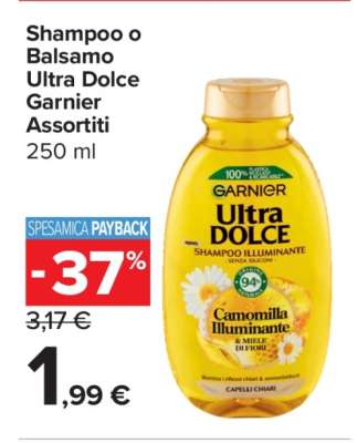 Shampoo o Balsamo Ultra Dolce Garnier Assortiti