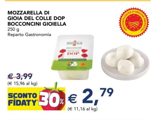 MOZZARELLA DI GIOIA DEL COLLE DOP BOCCONCINI GIOIELLA