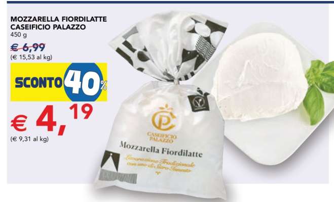 MOZZARELLA FIOR DI LATTE CASEIFICIO PALAZZO