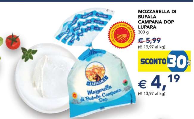 MOZZARELLA DI BUFALA CAMPANA DOP LUPARA