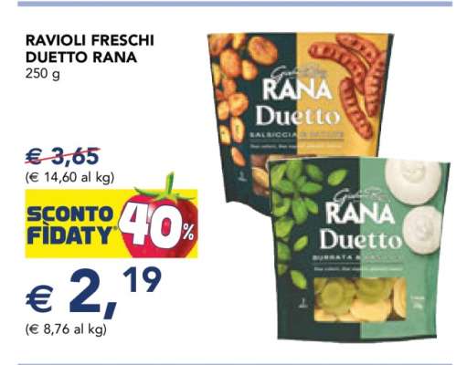 RAVIOLI FRESCHI DUETTO RANA 250 g