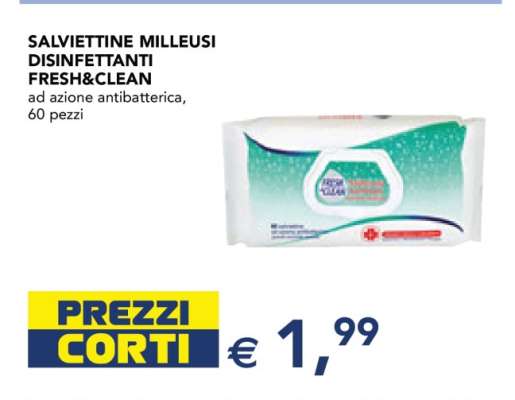 SALVIETTINE MILLEUSI DISINFETTANTI FRESH&CLEAN