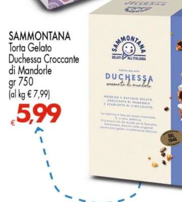 SAMMONTANA Torta Gelato Duchessa Croccante di Mandorle