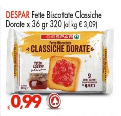 DESPAR Fette Biscottate Classiche Dorate