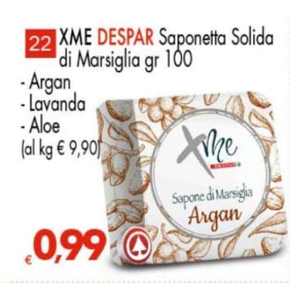 XME DESPAR Saponetta Solida di Marsiglia gr 100