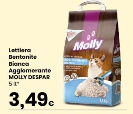 Lettiera Bentonite Bianca Agglomerante MOLLY DESPAR