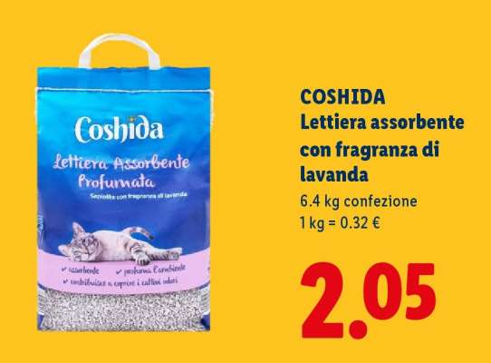COSHIDA Lettiera assorbente con fragranza di lavanda