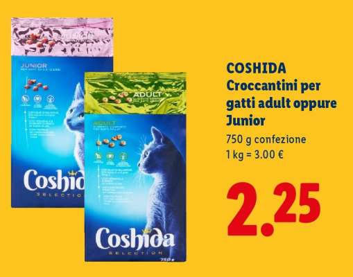 COSHIDA Croccantini per gatti adult oppure Junior