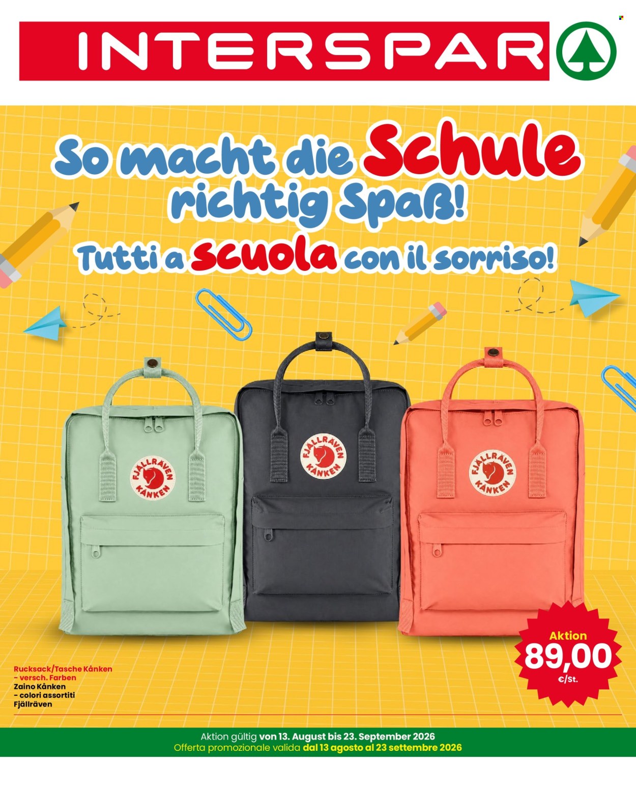 Volantino Interspar - 13/8/2026 - 23/9/2026. Pagina 1