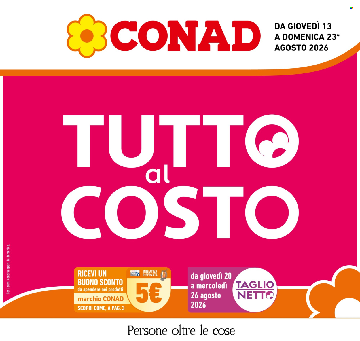 Volantino Conad - 13/8/2026 - 23/8/2026. Pagina 1