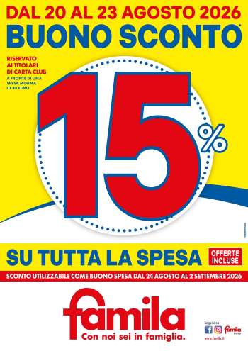 Volantino Famila - 20/8/2026 - 23/8/2026.