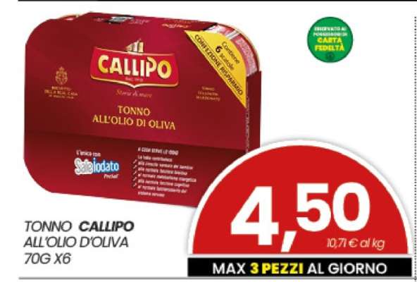 TONNO CALLIPO ALL'OLIO D'OLIVA