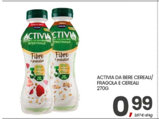 ACTIVIA DA BERE CEREALI/FRAGOLA E CEREALI