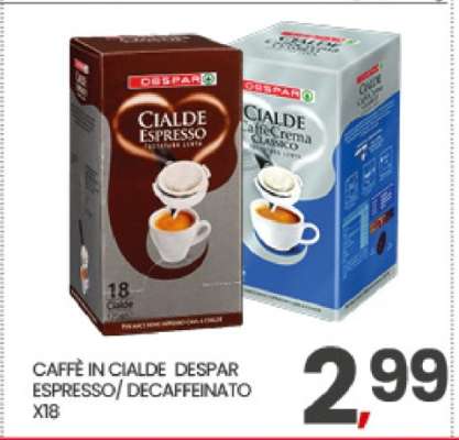 Caffè in cialde Despar Espresso/Decaffeinato x18