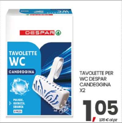 TAVOLETTE PER WC DESPAR CANDEGGINA X2