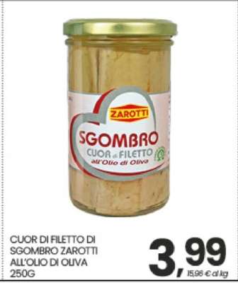 CUOR DI FILETTO DI SGOMBRO ZAROTTI ALL'OLIO DI OLIVA