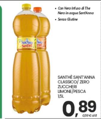 SANTHÈ SANT'ANNA CLASSICO/ ZERO ZUCCHERI LIMONE/PESCA