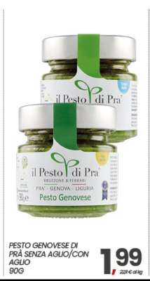 PESTO GENOVESE DI PRÀ SENZA AGLIO/CON AGLIO