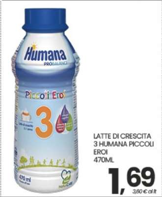 LATTE DI CRESCITA 3 HUMANA PICCOLI EROI