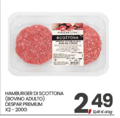 Hamburger di Scottona Bovino Adulto
