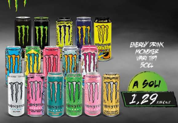 ENERGY DRINK MONSTER VARI TIPI