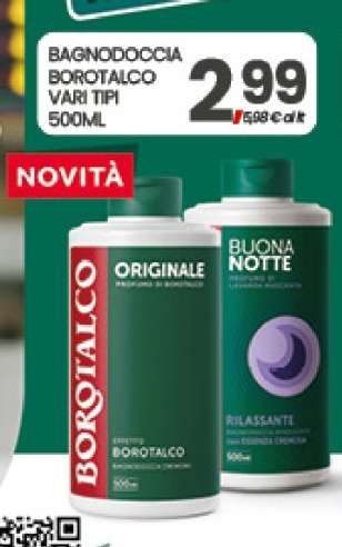 BAGNODOCCIA BOROTALCO VARI TIPI
