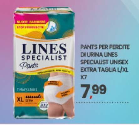 PANTS PER PERDITE DI URINA LINES SPECIALIST UNISEX EXTRA TAGLIA L/XL X7
