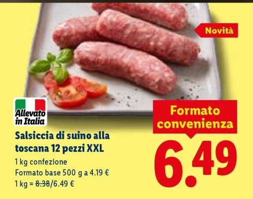 Salsiccia di suino alla toscana 12 pezzi XXL