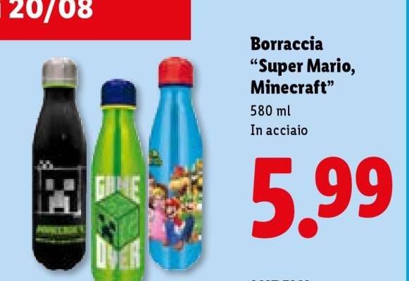Borraccia “Super Mario, Minecraft”