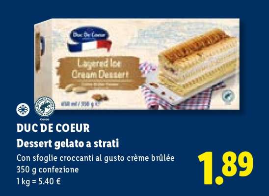 DUC DE COEUR Dessert gelato a strati