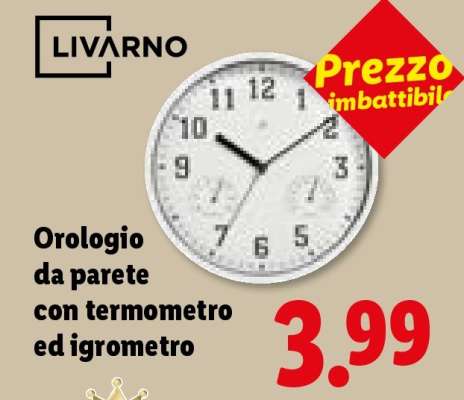Orologio da parete con termometro ed igrometro