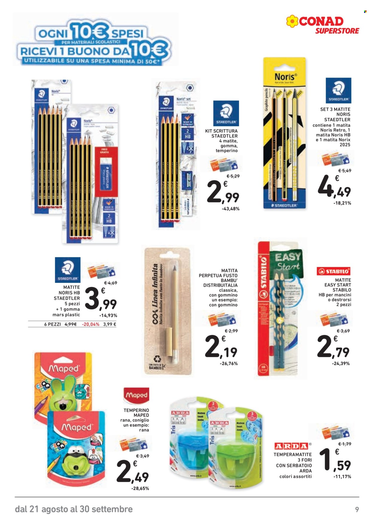 Volantino Conad - 21/8/2026 - 30/9/2026. Pagina 9