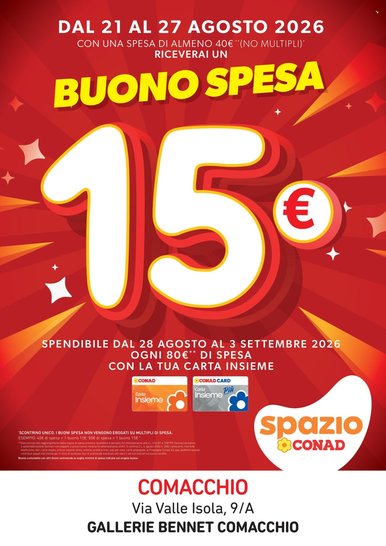 Volantino Spazio Conad - 21/8/2026 - 27/8/2026. Pagina 1