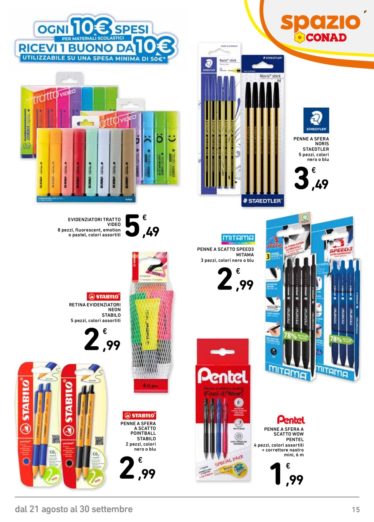 Leták Spazio Conad - 21.8.2026 - 30.9.2026. Strana 15