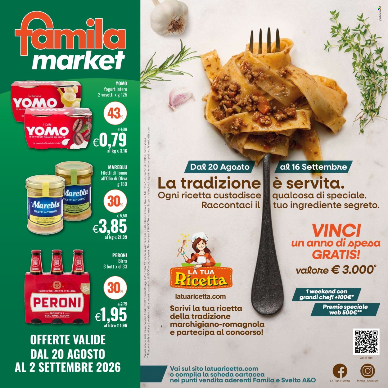 Volantino Famila - 20/8/2026 - 2/9/2026. Pagina 1