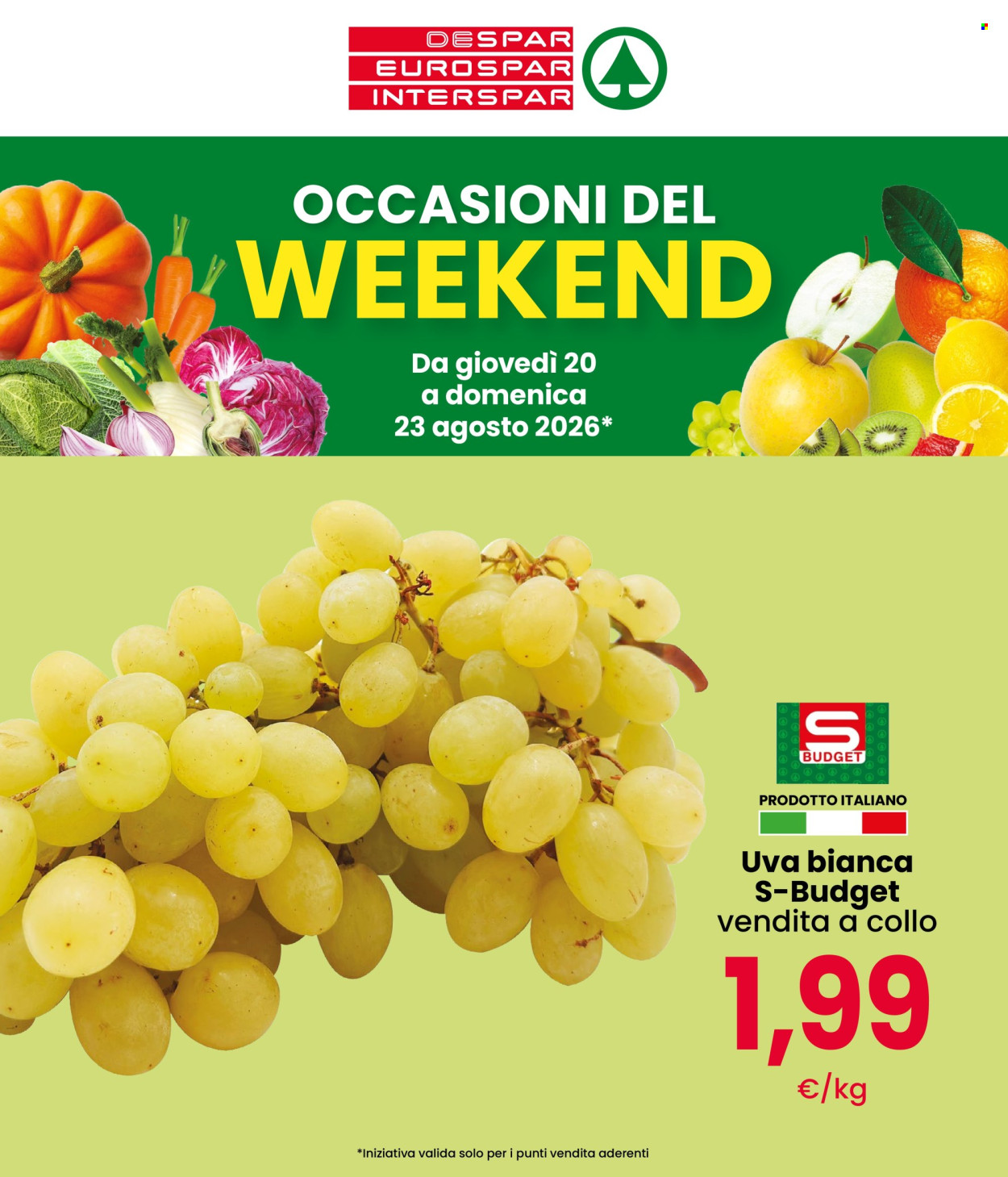 Volantino Eurospar - 20/8/2026 - 23/8/2026. Pagina 1