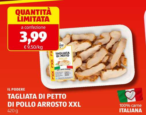 IL PODERE TAGLIATA DI PETTO DI POLLO ARROSTO XXL