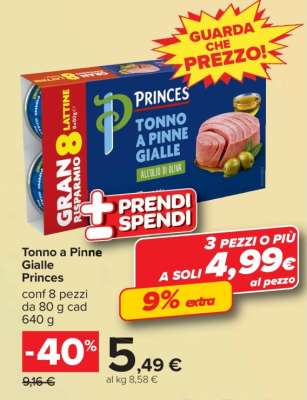 Tonno a Pinne Gialle Princes
