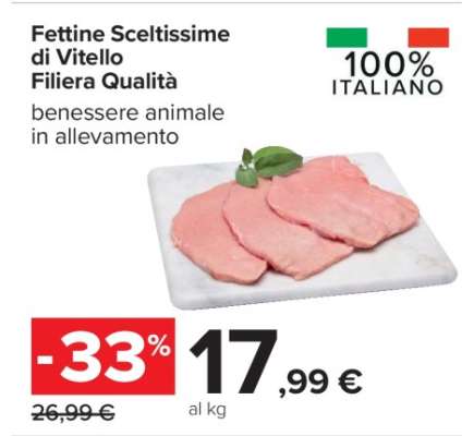 Fettine Sceltissime di Vitello Filiera Qualità
