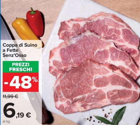 Coppa di suino a fette senz'osso