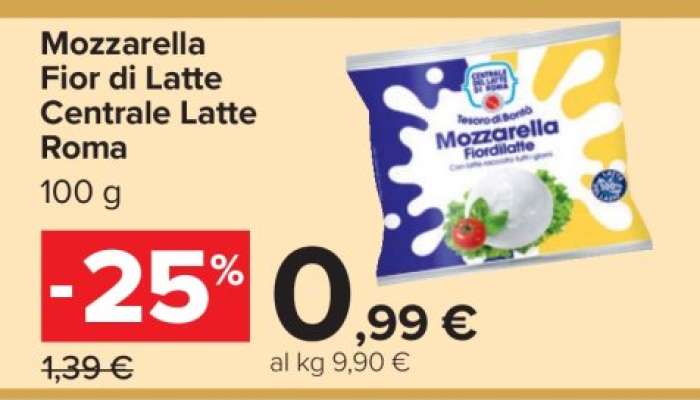 Mozzarella Fior di Latte Centrale Latte Roma